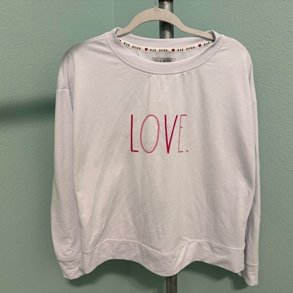 Rae Dunn Sweaters - Rae Dunn White Sweatshirt with Pink Accents “LOVE”